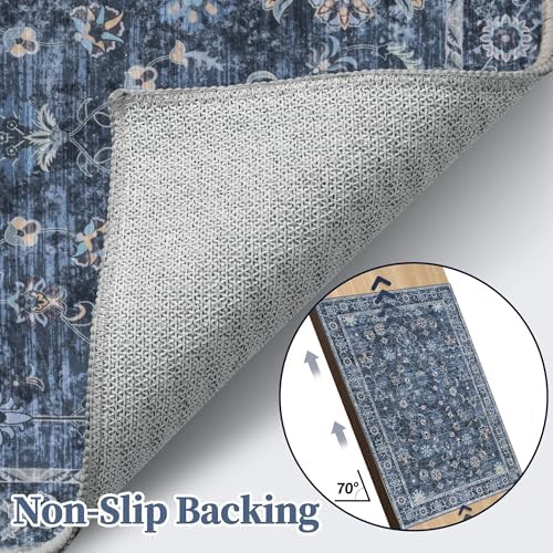 Tangsoo 9x12 Large Blue Area Rug for Living Room,Non Slip,Machine Washable