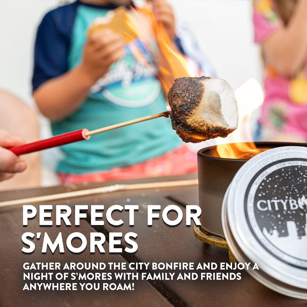 City Bonfires Portable Fire Pit - Mini Fire Pit, Table Top Firepit, No Wood, ...
