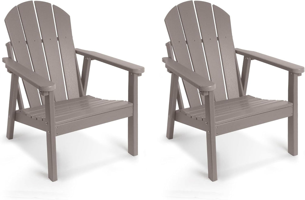 NAVINE Adirondack Chair Set of 2, HDPE All Weather Adirondack Chairs, Fire Pi...