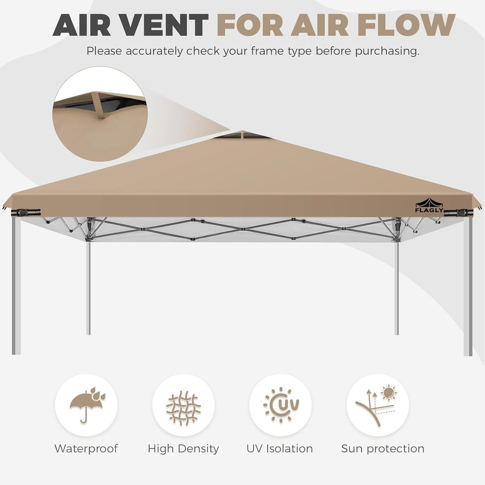 10x10ft Replacement Canopy Top with Air Vent, Waterproof & UV Protection ...