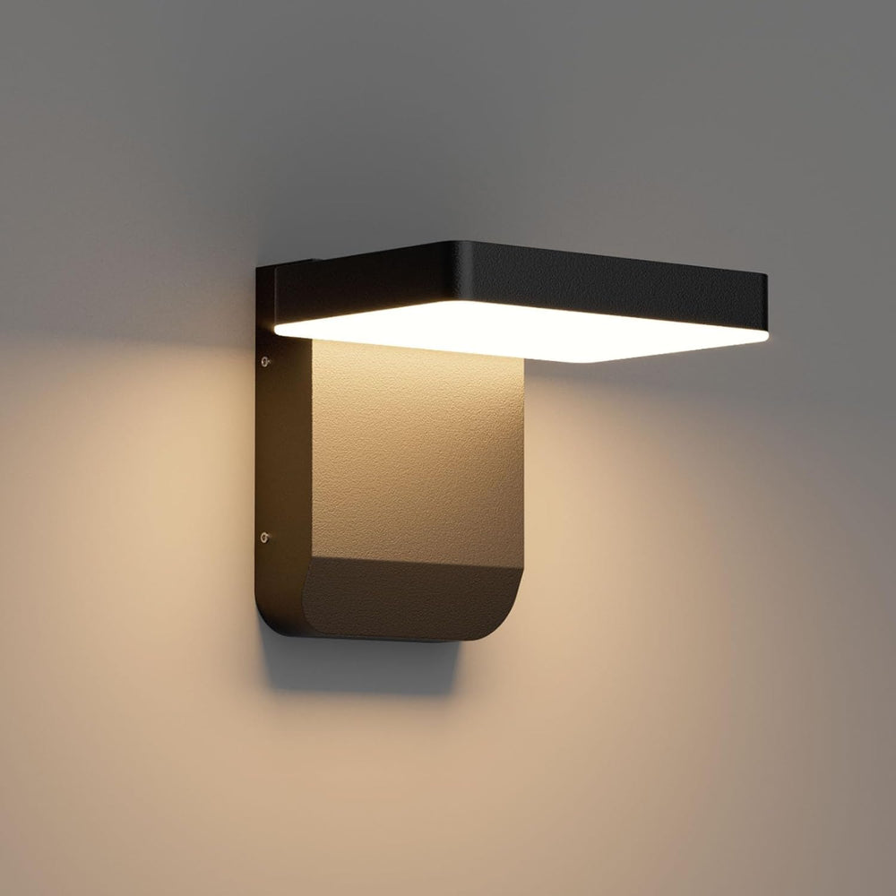 Modern Outdoor LED Wall Light 350° Rotatable, Black, 1 Pack