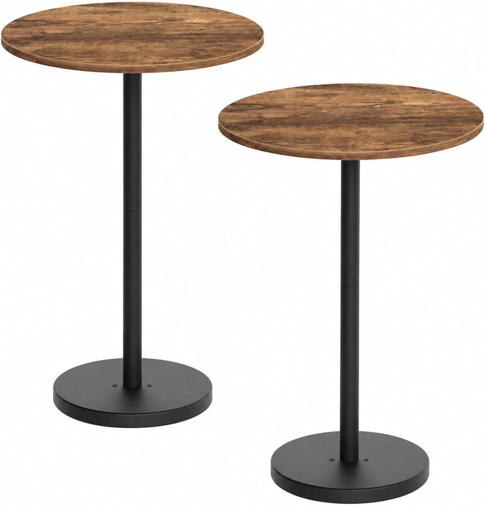 YATINEY Bar Table, Round Bar Table Set of 2, Counter Height Table, Pub Cockta...