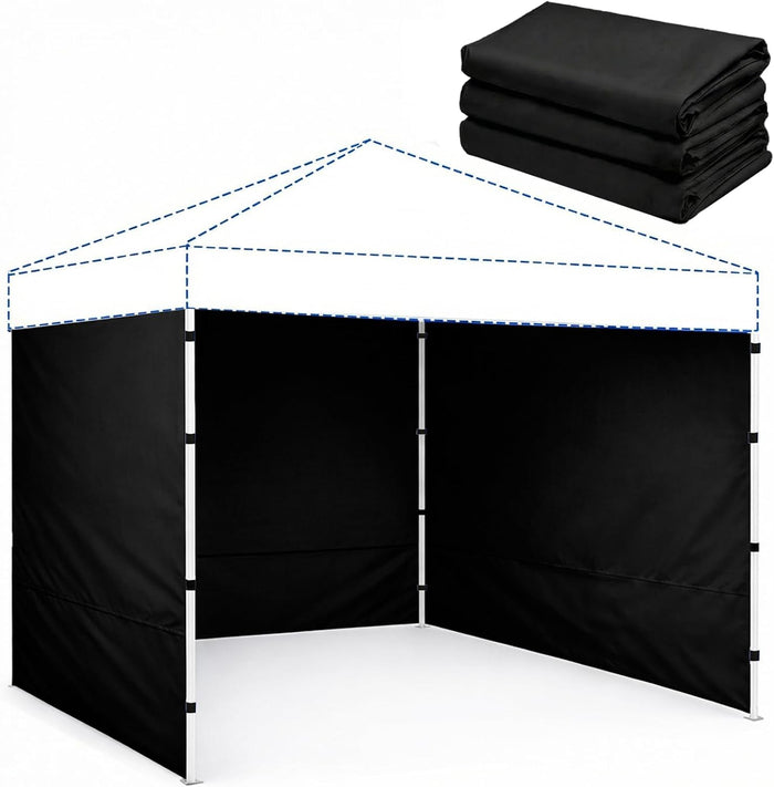 10 x 10 Canopy Sidewalls, 3 Pack Pop Up Canopy Tent Walls, Black
