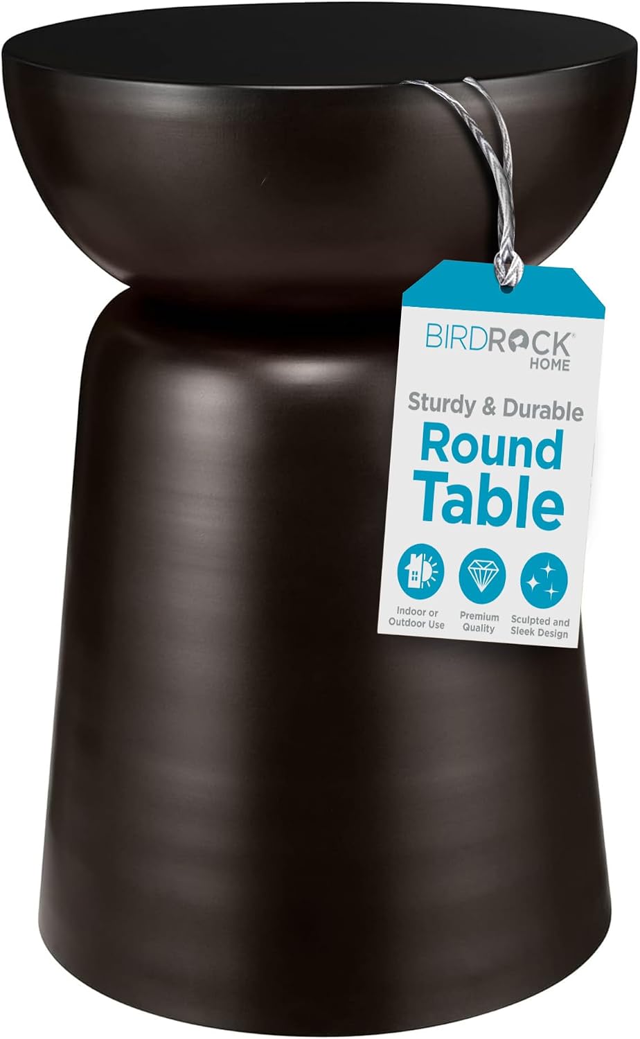BIRDROCK HOME Metal Decorative Garden Stool and Outdoor Accent Side Table - M...