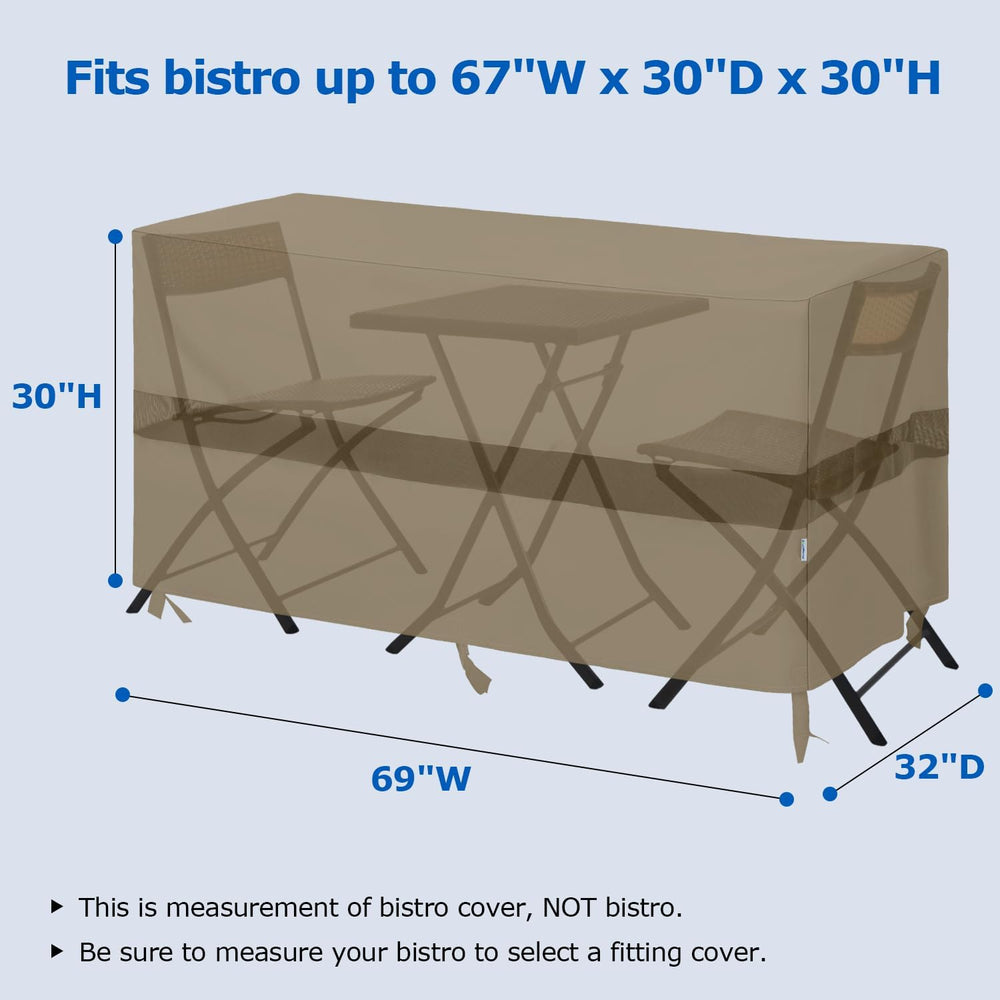 SunPatio Outdoor Bar Set Cover 69 Inch, Heavy Duty Waterproof Bistro Table Co...
