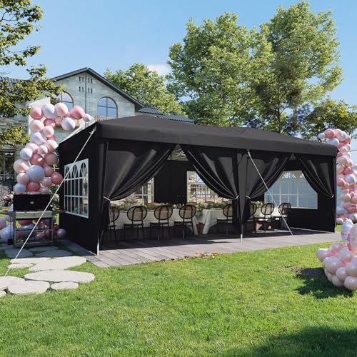 10x20 Pop Up Canopy Tent with Sidewalls, One-Push Instant Setup Waterproof Ou...