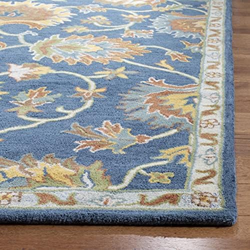 SAFAVIEH Heritage Collection Area Rug - 10' x 14', Navy, Handmade Tra...