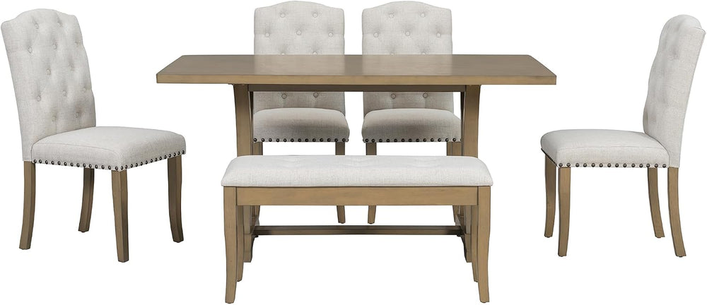 Harper & Bright Designs Classic and Traditional Style 6 - Piece Dining Se...