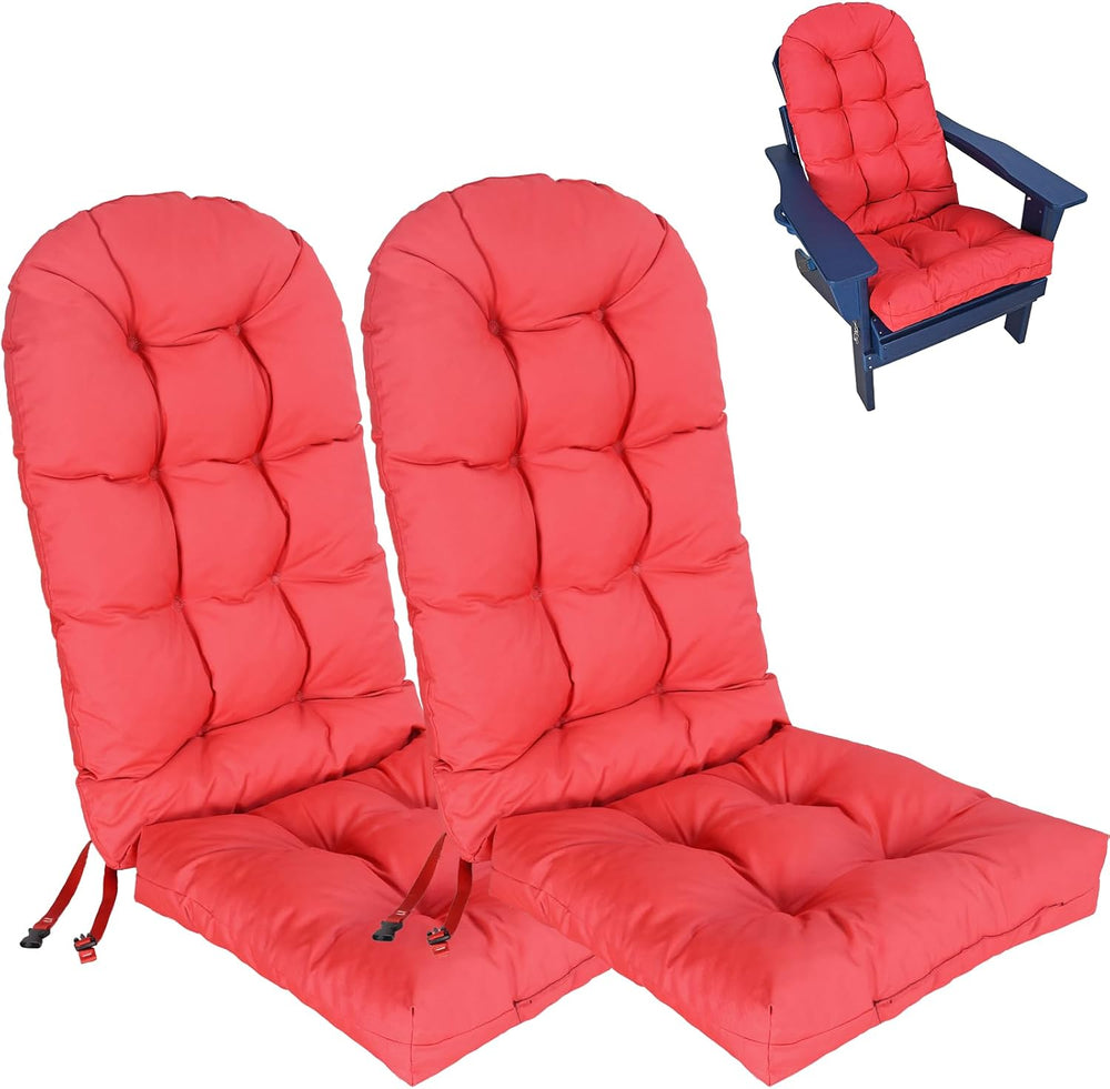 Outdoor Adirondack Chair Cushions Set of 2, Waterproof Patio Rocking Chair Cu...