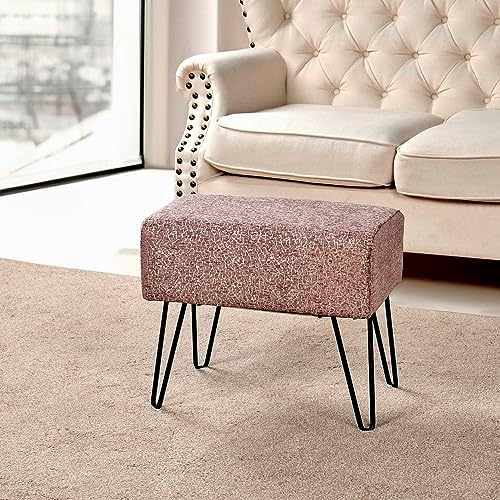 Home Soft Things Jacquard Chenille Ottoman, 19" x 13" x 17" H,...