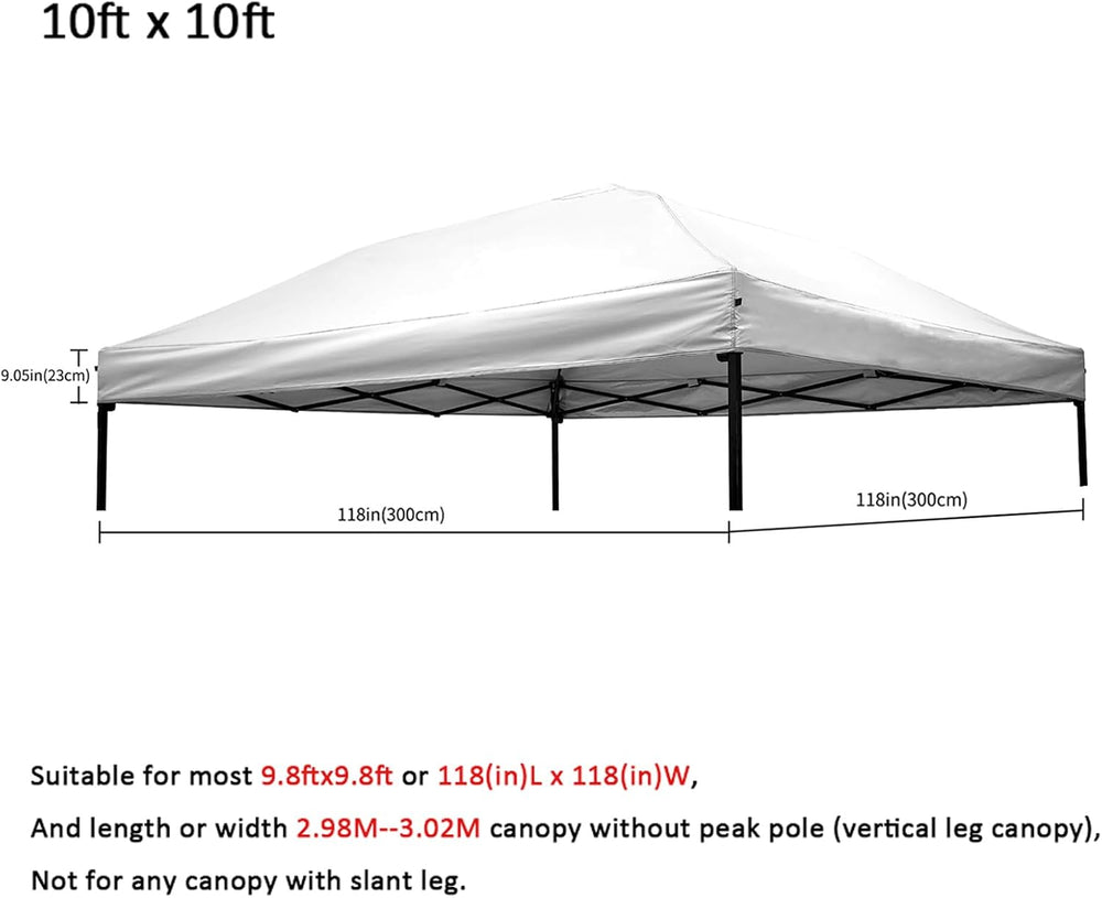 10x10 Canopy Replacement Top,300D Waterproof Pop Up Canopy Tent Cover for Str...