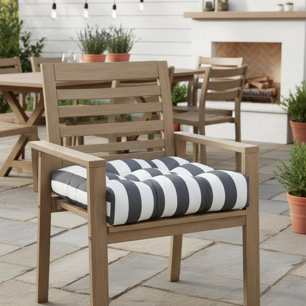 20x20 Square Tufted Outdoor Seat Cushion, Reversible Patio Chair Cushion with...