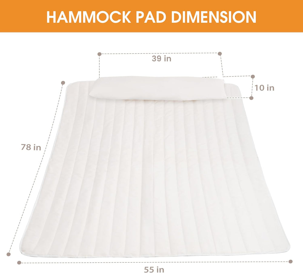 Lazy Daze Double Hammock Pad and Pillow Set for Spreader Bar Rope Hammock