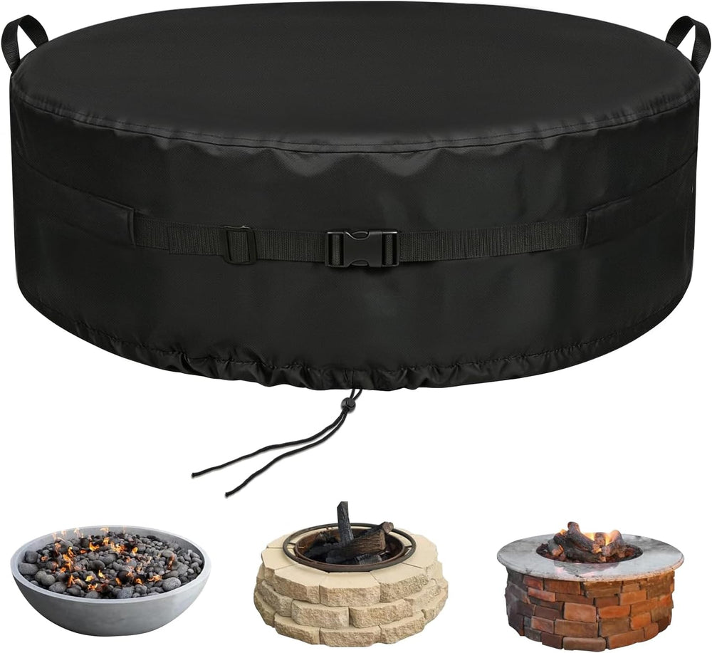 Onlyme Round Fire Pit Cover, 71 Inch Outdoor Firepit Covers 600D-71*9 In