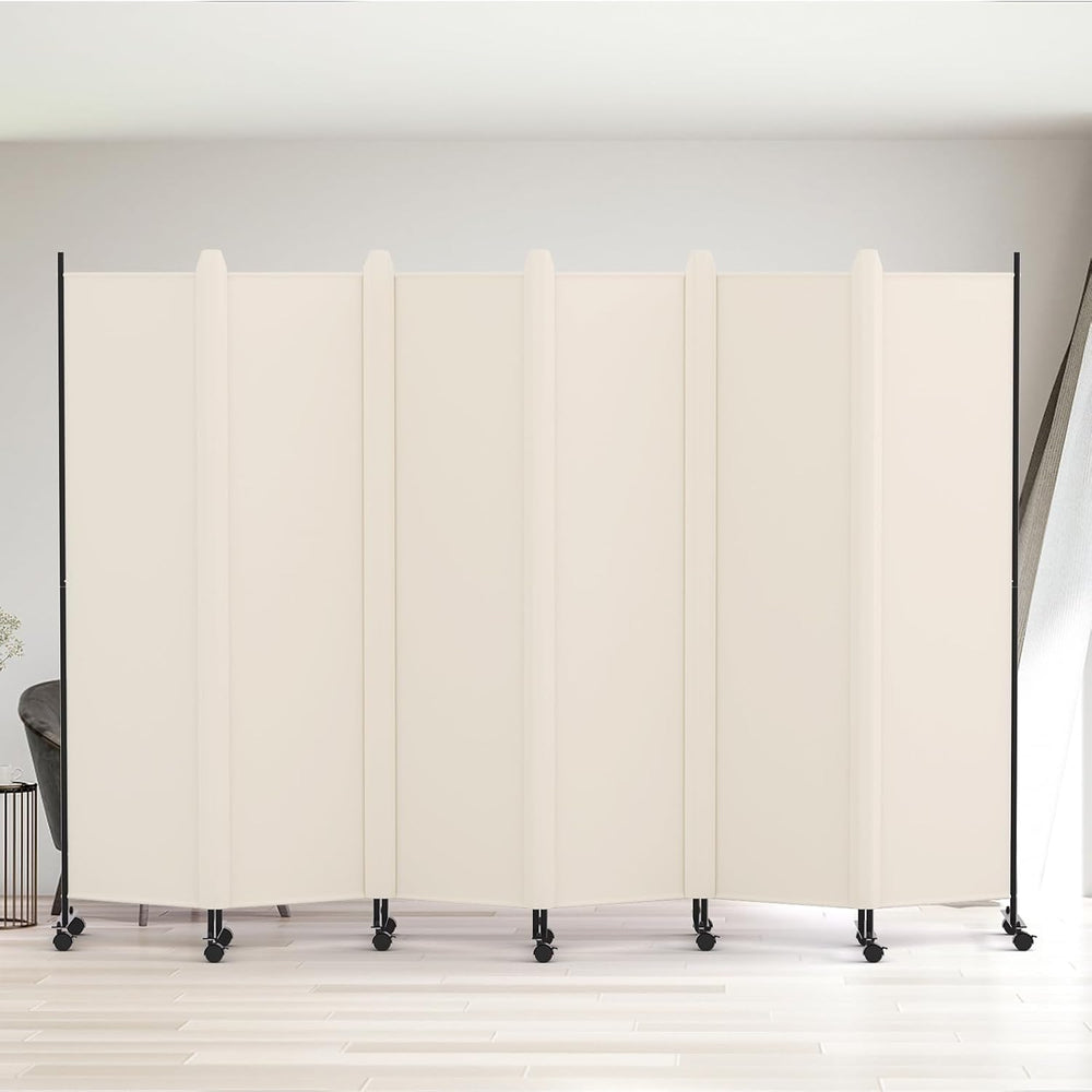 Kokorona 6 Panel Room Divider, 6FT Tall Rolling Privacy Screen with Lockable ...