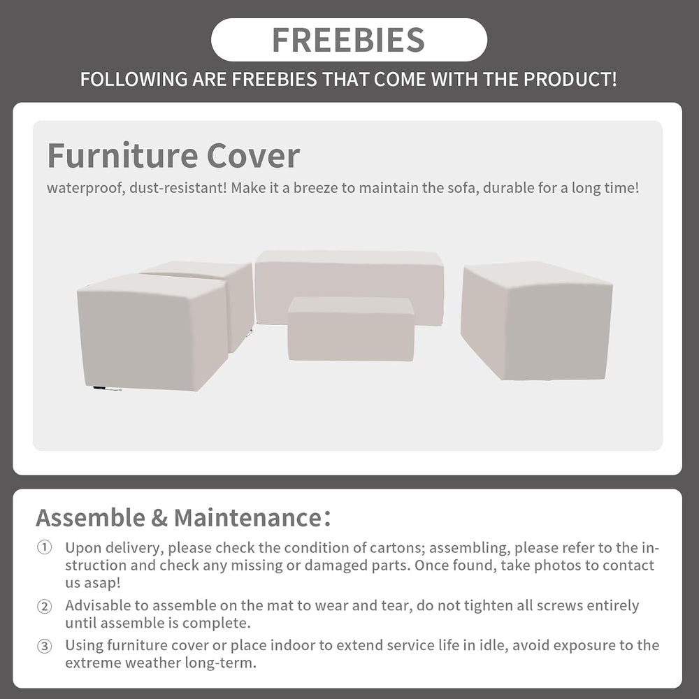Rattaner Patio Furniture Set 5 Pieces Outdoor Furniture Set Outdoor Couch Cof...