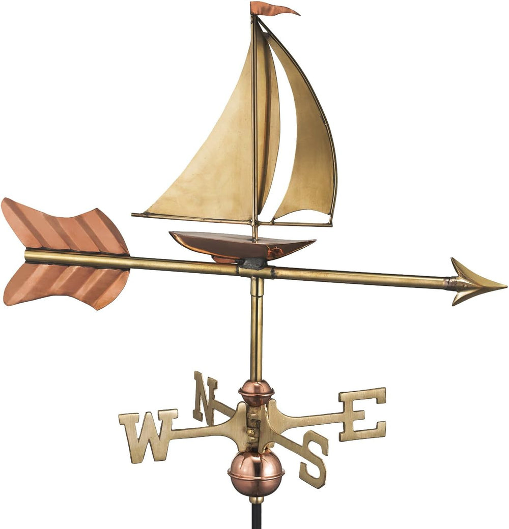 Good Directions 8803PR Sailboat Cottage Weathervane, Polished Copper with Roo...