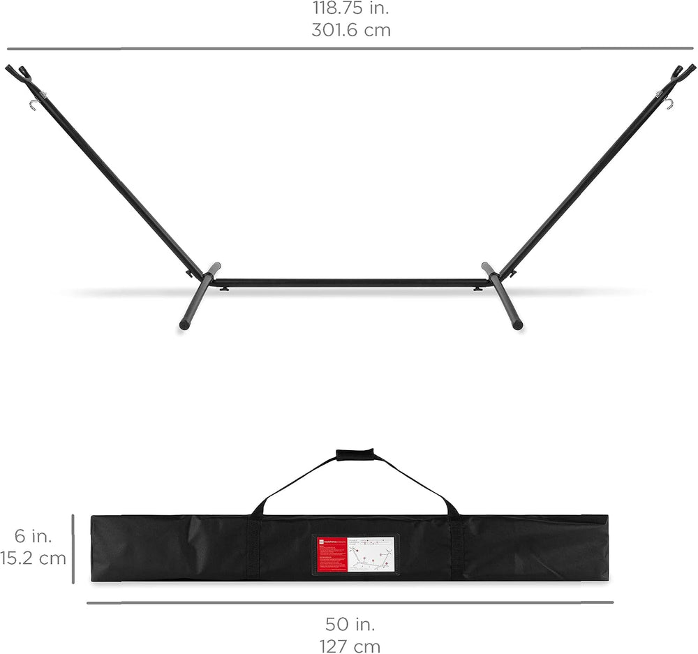 Best Choice Products Double Hammock with Steel Stand, Indoor Outdoor Brazilia...