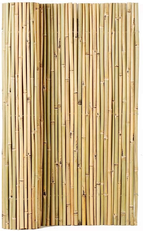 Mininfa Natural Rolled Bamboo Fence, Eco-Friendly Bamboo Fencing, 4 ft High x...