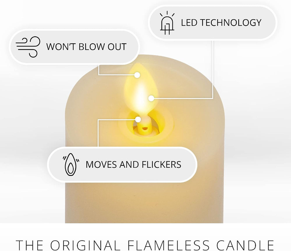 Luminara Classic Slim Flameless LED Candle, Ivory 2" x 4.5, Battery Oper...
