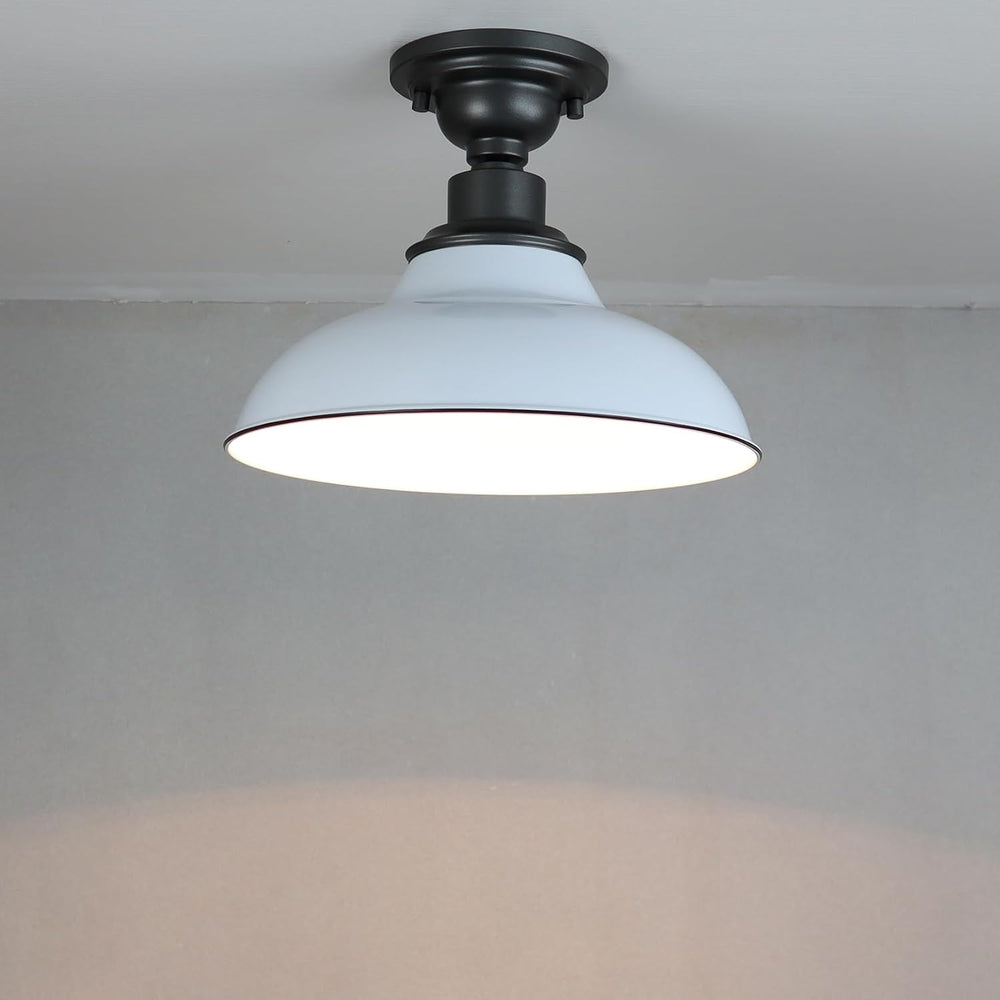 SAMTEEN Farmhouse Semi Flush Mount Ceiling Light 12-Inch
