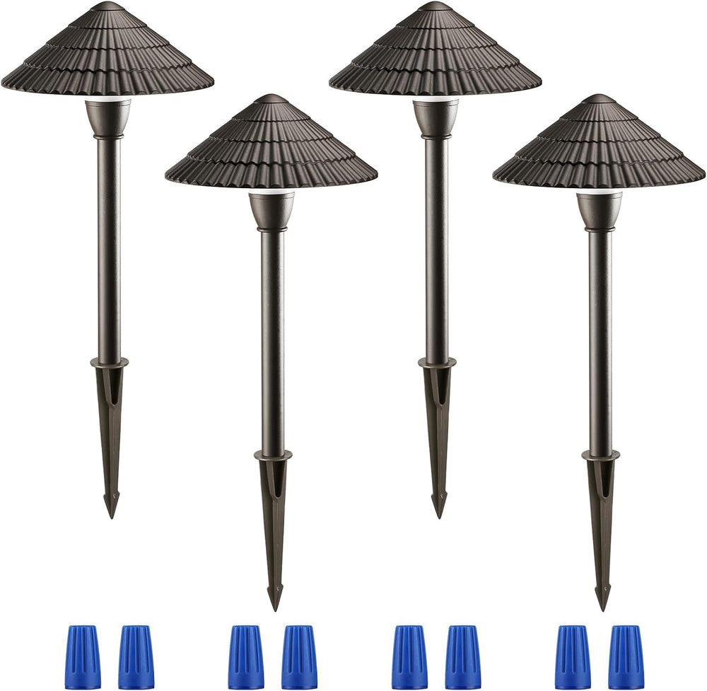 LEONLITE 4-Pack LED Low Voltage Landscape Path Lights, 12-24V AC/DC, 4000K