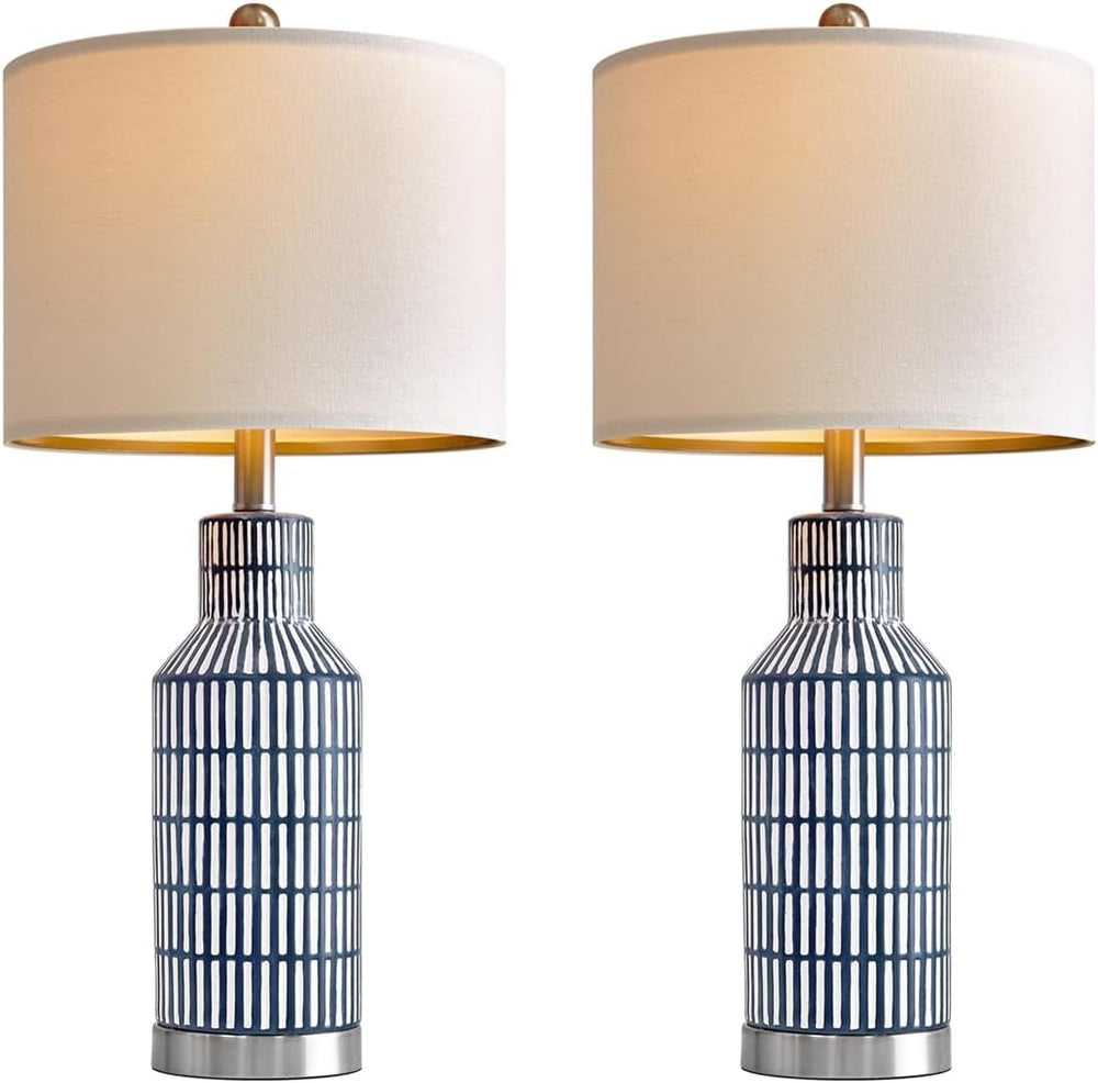 USumkky 25" Modern Ceramic Lamps Single Table Lamp for Living Room Bedro...