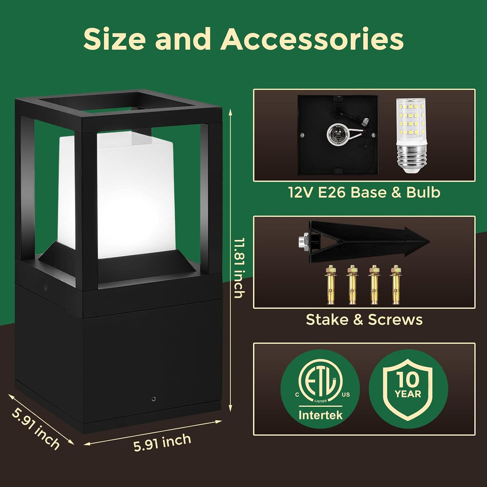 Gardencoin Landscape Bollard Lights Outdoor, Modern LED Column Light Super Br...