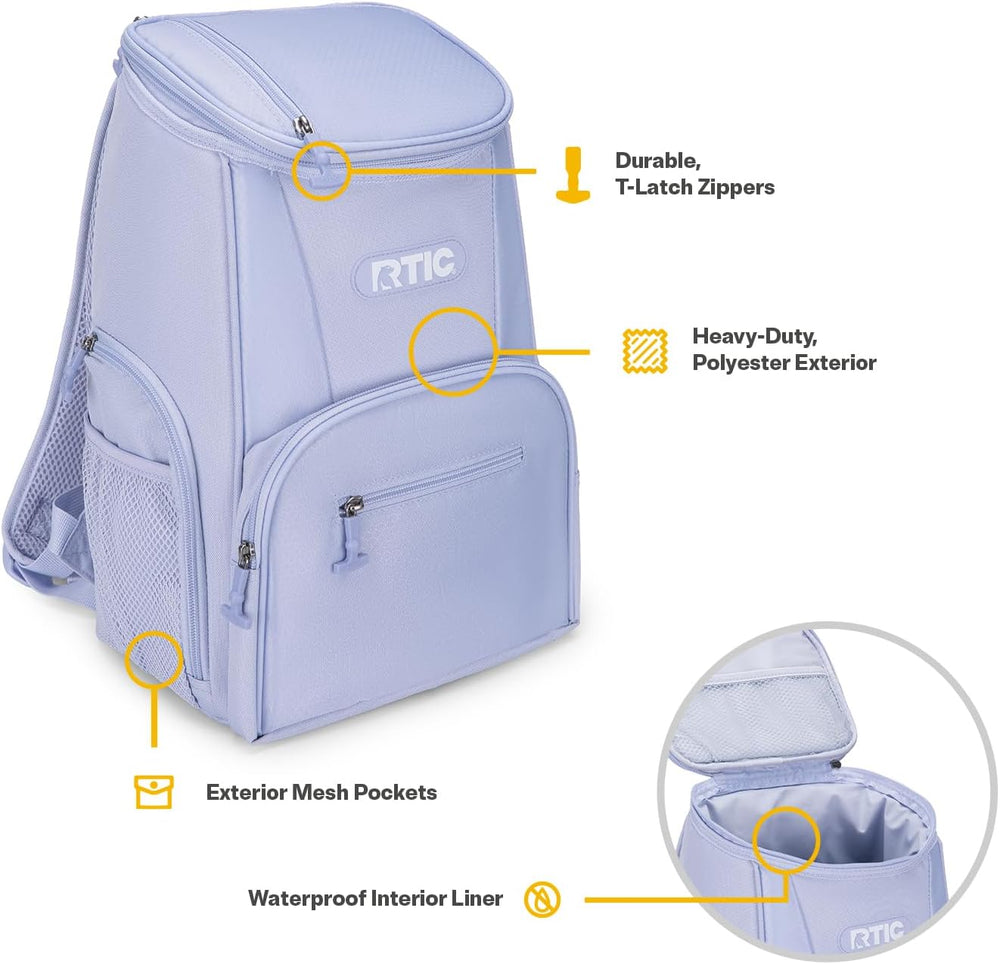 RTIC Lightweight Backpack Cooler Soft Insulated Portable Bag for Lunch, Beach...