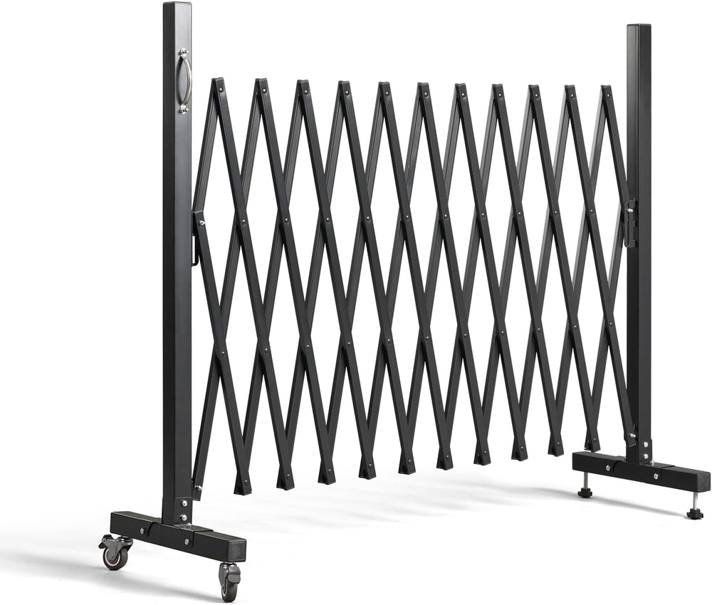 VINGLI 11.5ft Expandable Garden Fence with Casters, Aluminum Retractable Barr...