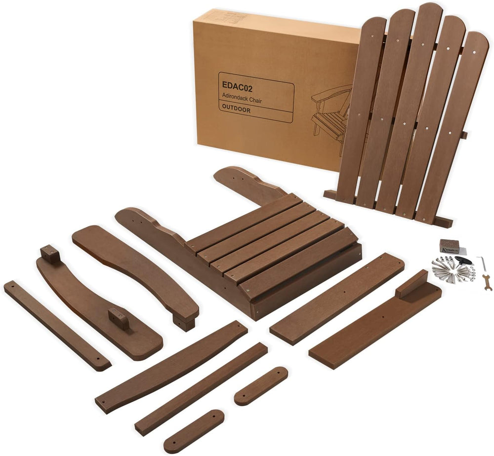 Folding Adirondack Chair, Poly Lumber Fire Pit Chairs, Brown