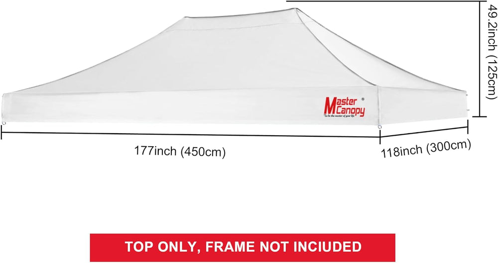 MASTERCANOPY 10x15 Replacement Pop Up Canopy Top for Kingkong Frame White