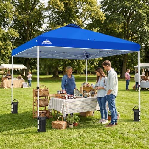 EAGLE PEAK 10x10 Pop Up Canopy Tent Easy Up Canopy Outdoor, Blue