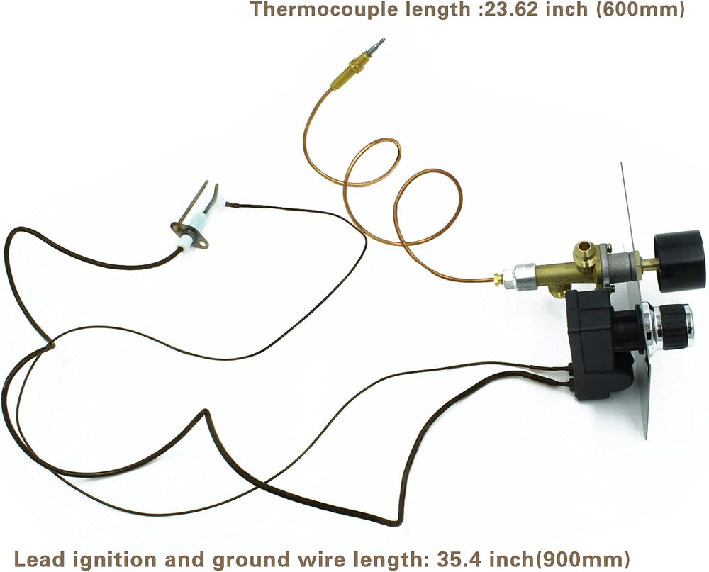 Fire Pit Burner Valve System Kit-Flame Failure Safety Valve & Push Button...