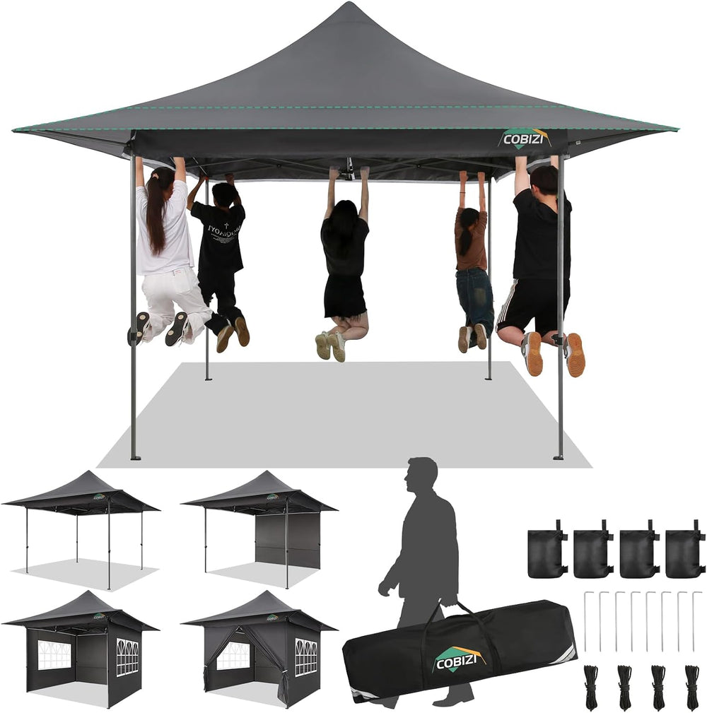 COBIZI 13x13 Heavy Duty Pop Up Canopy with 4 Walls, Commercial Outdoor Tent