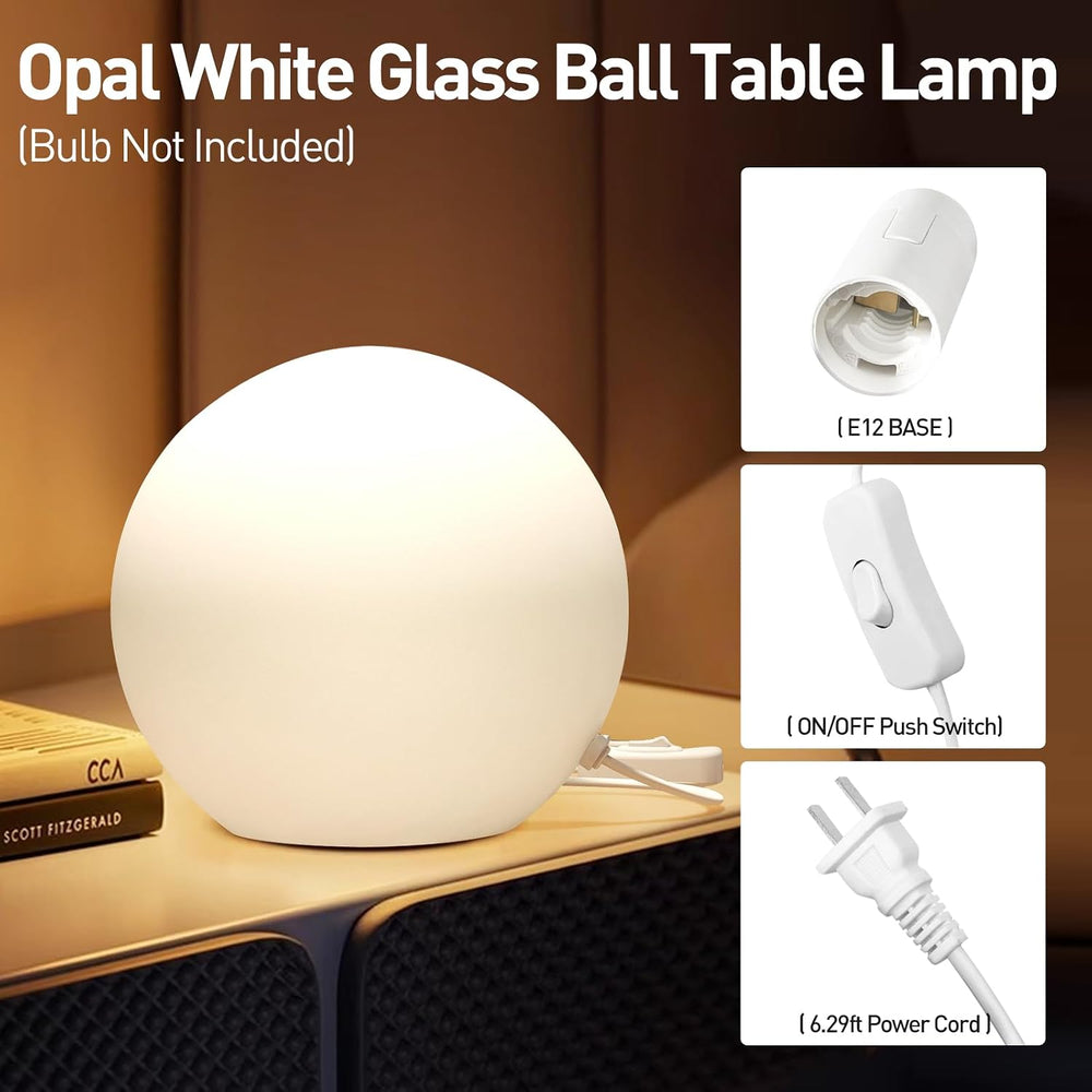 7.8 Inch Ball Table Lamp with Glass Shade