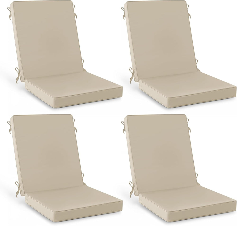 Summsun Outdoor Dining Chair Cushions 4-Pack, 20 x 20 Inch, Cream
