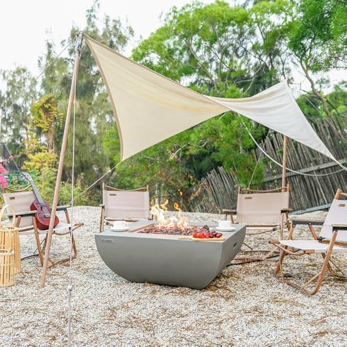 Westport Concrete Fire Pit 34" x 34" Outdoor Patio Firepit Includes...