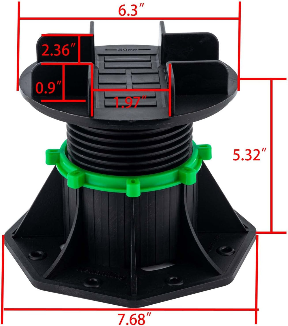 8Pack Adjustable Plastic Pedestal Paver,Floor Slate Support Floor Lift,Deck S...