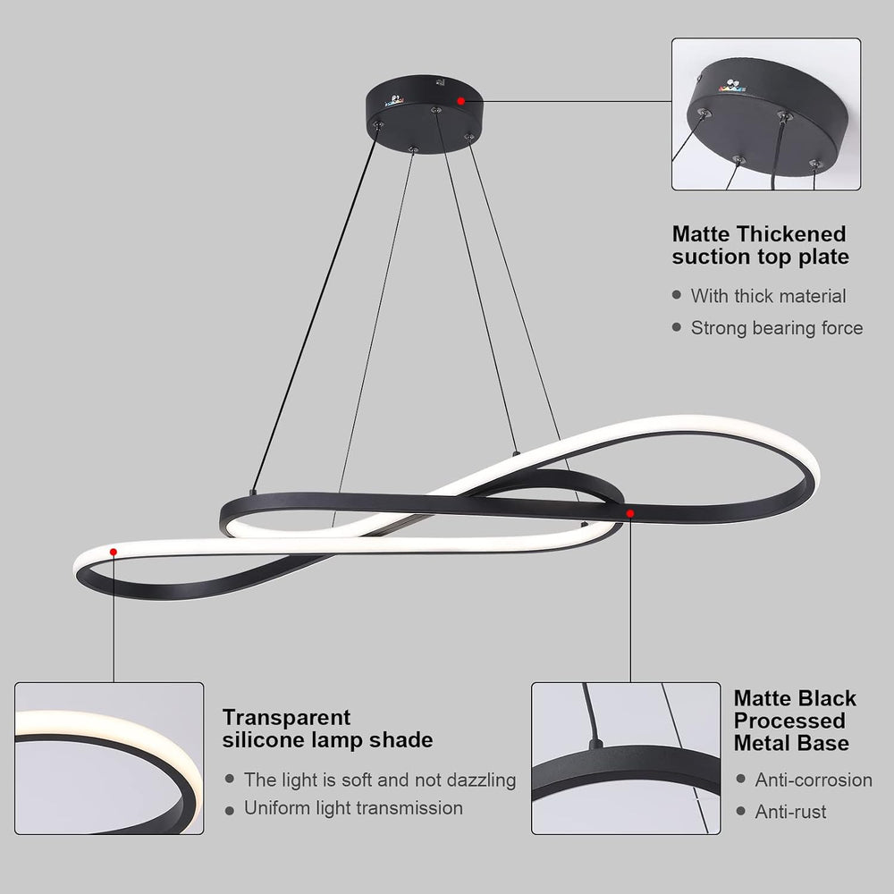 Modern LED dimmable Chandelier 45W Color Temperature 3000K-4000K-5000K Creati...