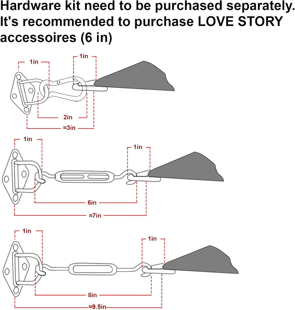 LOVE STORY 12' x 16' Rectangle Sun Shade Sail for Outdoor Patio, Dark...