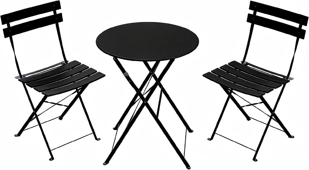 LAUSAINT HOME 3-Piece Folding Bistro Set, 2 Chairs and 1 Table, Weather-Resis...