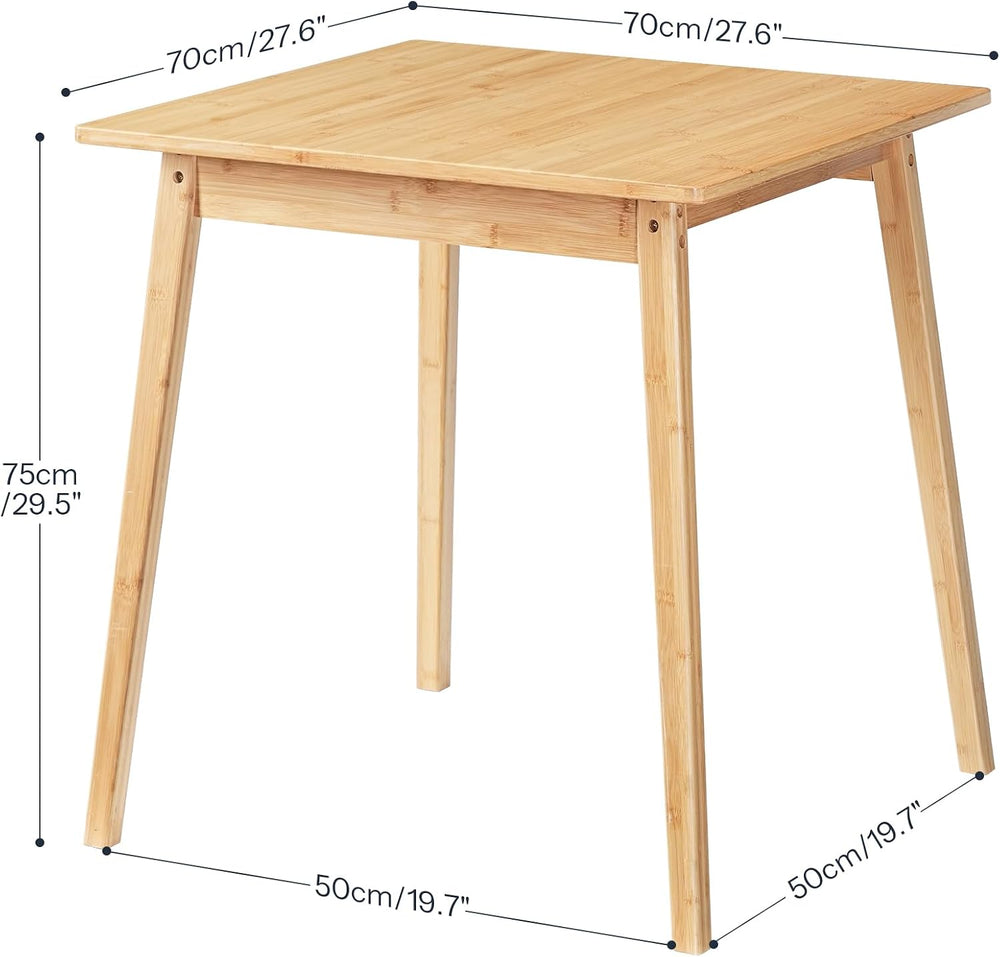 HOOBRO Bamboo Dining Table, Square Dining Table for 2, 27.6" Kitchen Tab...