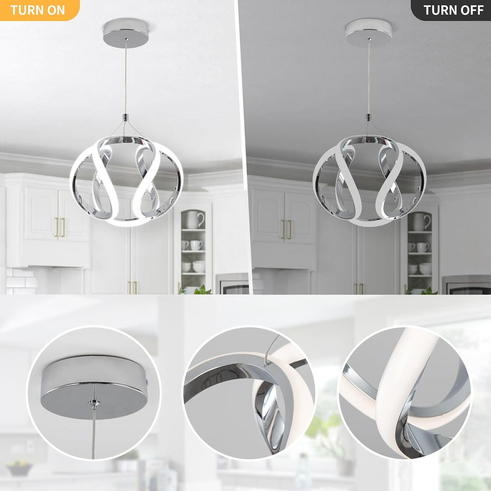 CANEOE Modern Led Pendant Light, 5500K Creative Led Kitchen Island Pendant Li...
