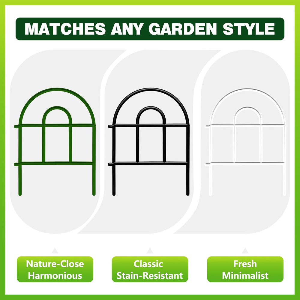 Decorative Garden Fence 32.5ft x 17in - 30 Pack Rustproof Metal No Dig Fence ...