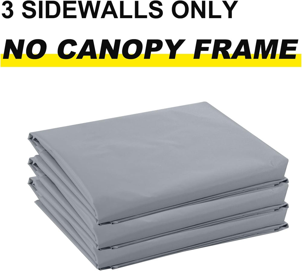 ABCCANOPY Instant Canopy SunWall 10x10 FT, 3 Pack Sidewall Only, Gray