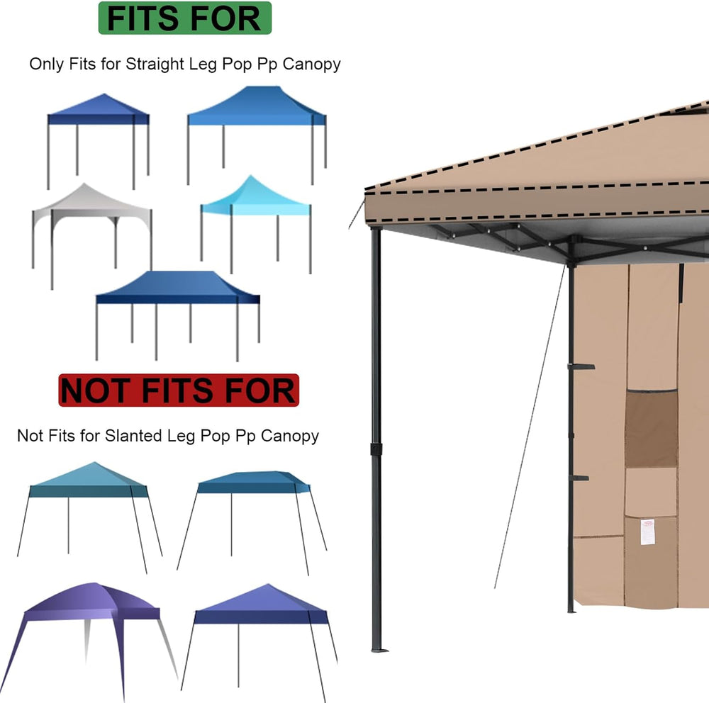 Canopy Sidewalls with 4 Pockets for Pop Up Canopy Frame,2Pcs Sunwalls Only