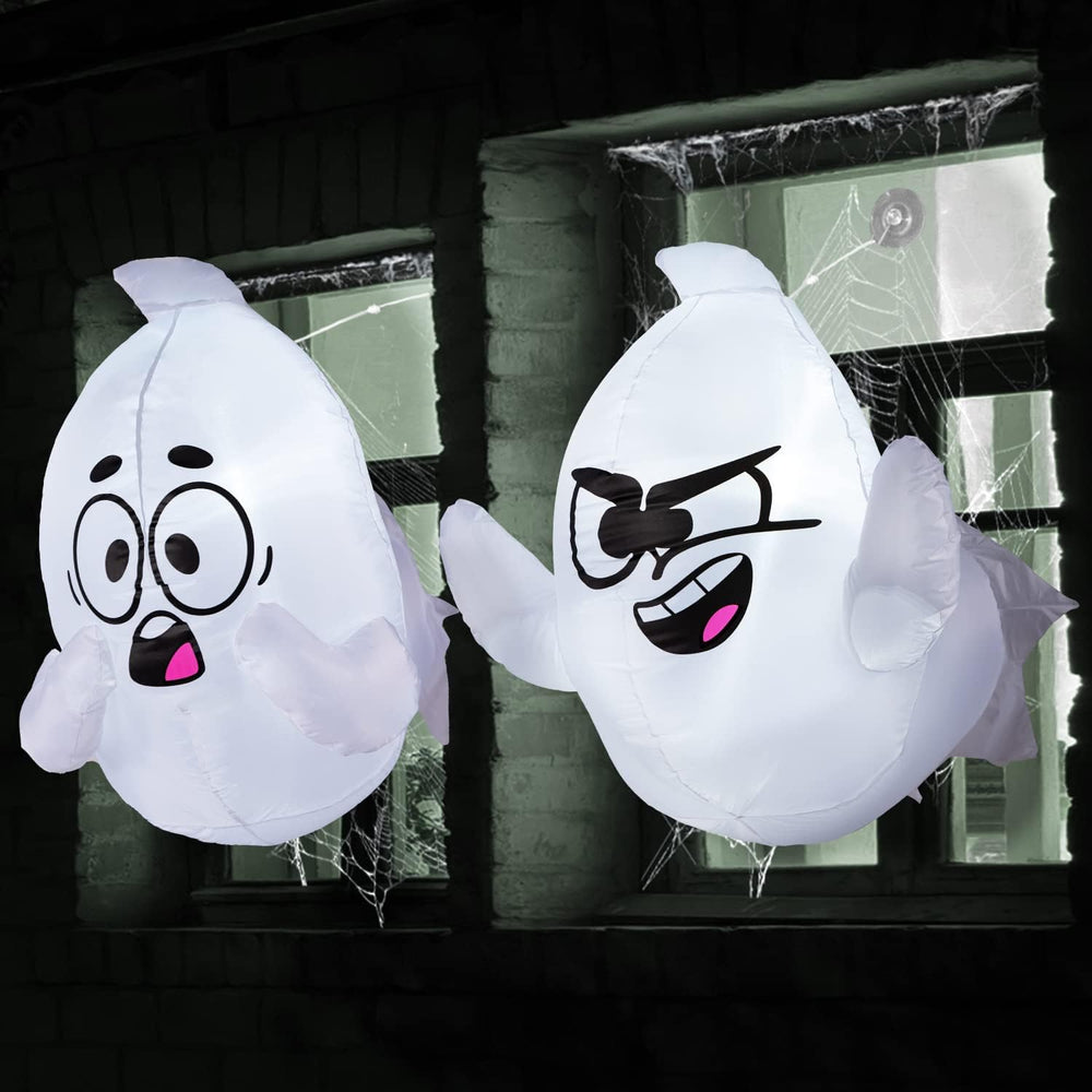 Joiedomi 2 Pack Halloween Inflatable Window Ghost with Build-in LED, 2.6 FT T...