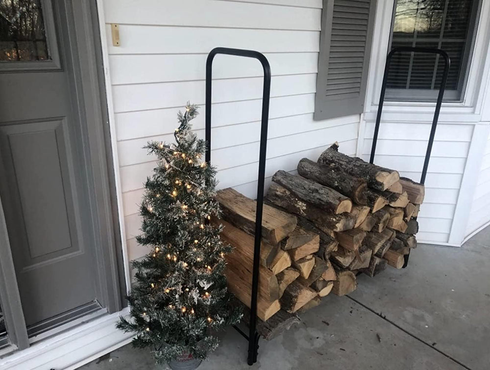 Rocky Mountain Goods 4 ft Firewood Rack - Outdoor/Indoor Wood Storage Holder ...