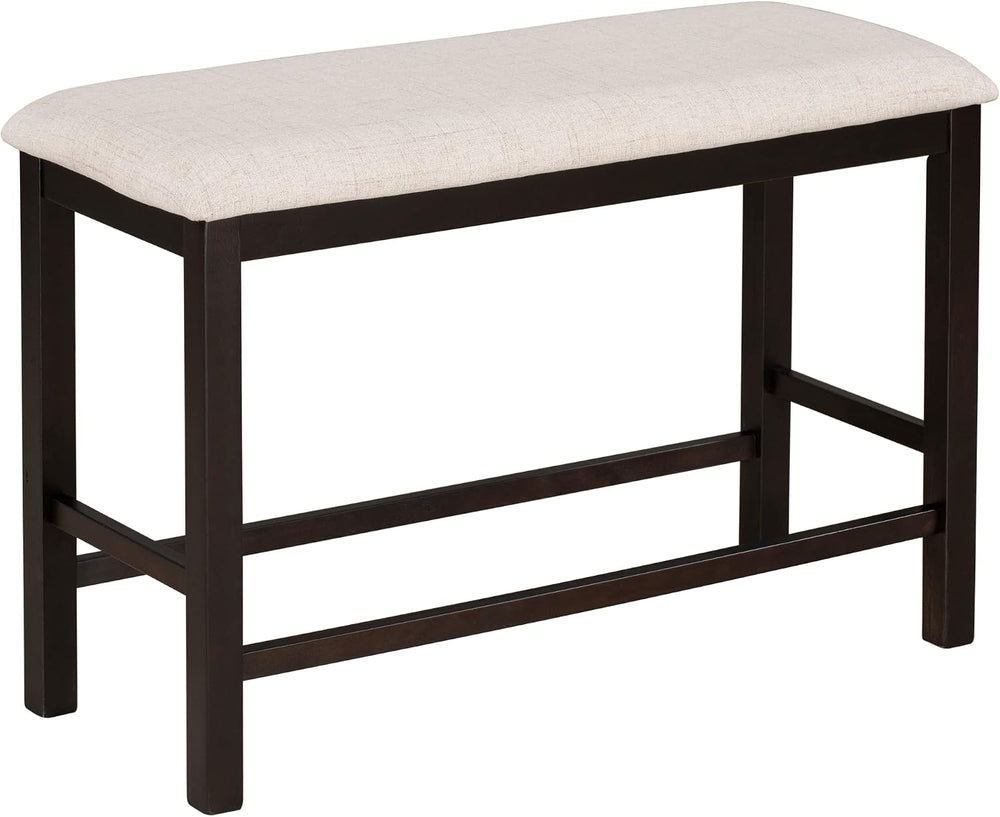 Merax 6-Piece Counter Height Dining Table Set, Solid Wood Kitchen Dining Room...